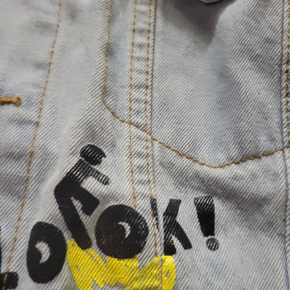 BROOKLYN CLOTH SIZE S BLUE DENIM JEAN JACKET GRAFFITI NEW YORK ALIEN ROSE - Picture 7 of 16